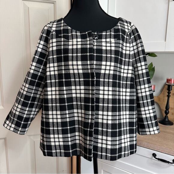 VTG Worthington Women’s Cropped Wool Blazer Size 18 Academia Jacket Plus Size - Picture 1 of 7